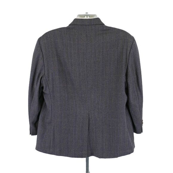 Lauren Ralph Lauren Tweed Wool Blue‎ Gray Herringbone W/ Yellow Windowpane 44S - Picture 6 of 13